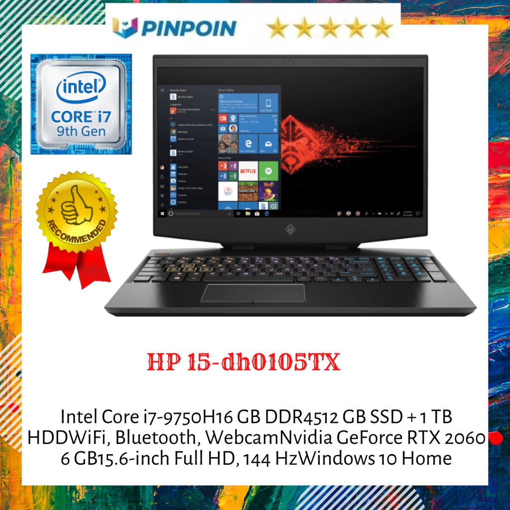 Laptop Gaming Omen By Hp 15 Dh0105tx Black Murah Garansi Resmi Shopee Indonesia