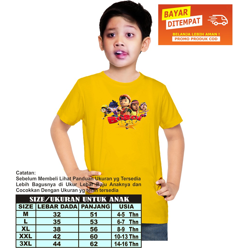 Baju Kaos Anak Laki-Laki/Perempuan BoboiBoyy Bahan Catton Combet 20S