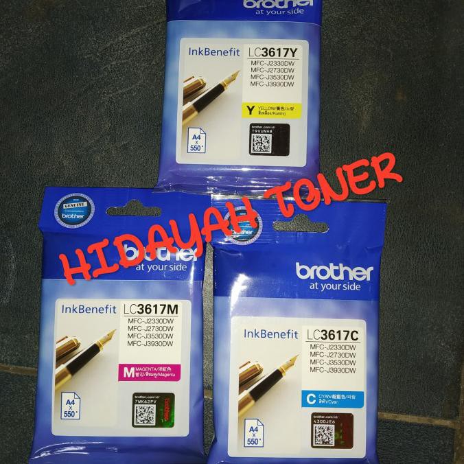 

tinta cartridge brother LC3617 cyan magenta yellow original