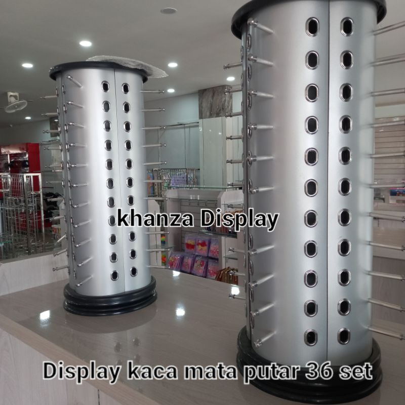 Display Rak Kaca Mata Bulat 36 Set Pajangan Kaca mata putar