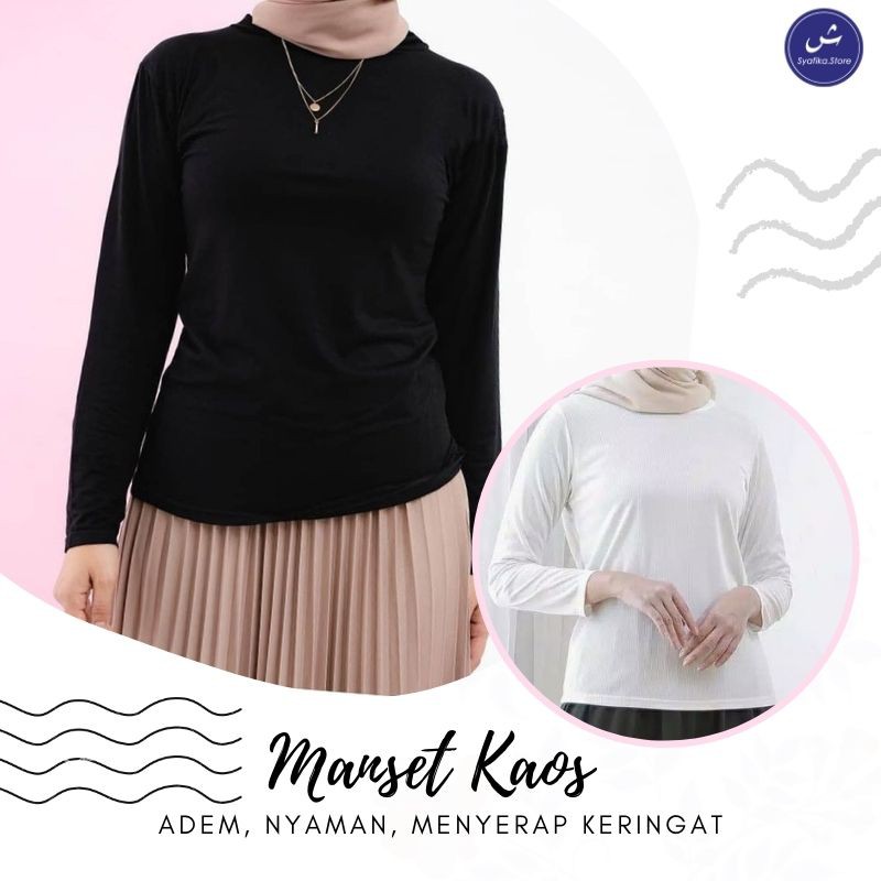 Manset Baju Daleman Kebaya Bahan Kaos - Dalaman Gamis Inner Muslimah PREMIUM Polos