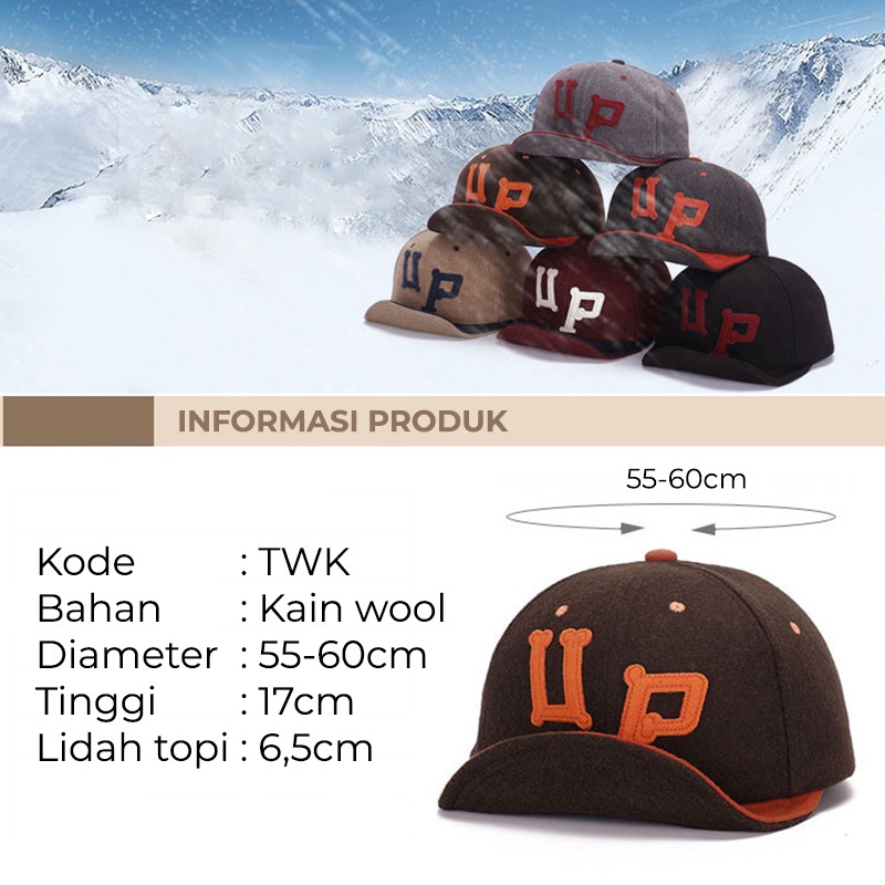 Topi Pria Wanita Baseball Snapback Visor Lipat UP Fashion style Korea HipHop kualitas import TWK