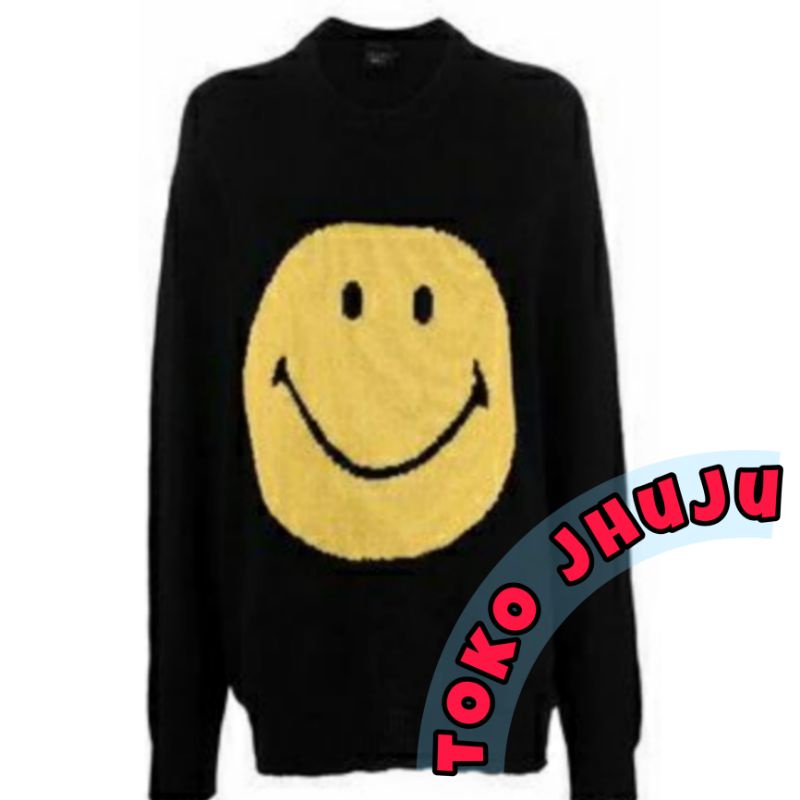 Basic Sweater BTS J Hope Big Smile Emoticon sablon kuning