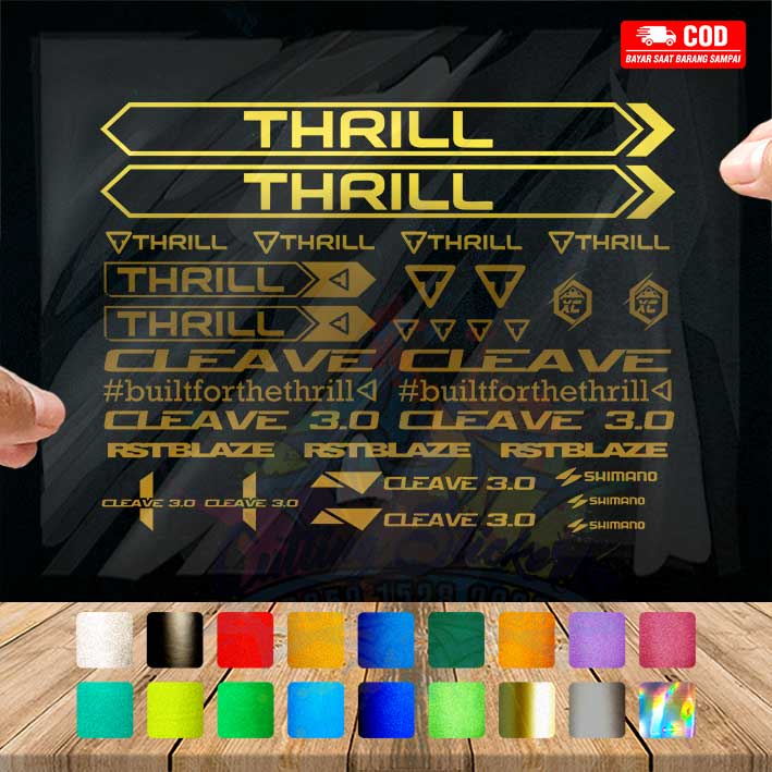 Cutting Stiker Thrill Cleave 3.0 Set Dewasa Variasi Sepeda Sticker Frame Aksesoris Body Style Lipat Keren Decal Striping Bike Road Fixie Mtb Balap  Timbul Universal Murah Reflective Nyala Tahan Air Bodi Hologram Batang Gunung Anak Sepedah Kustom Modif