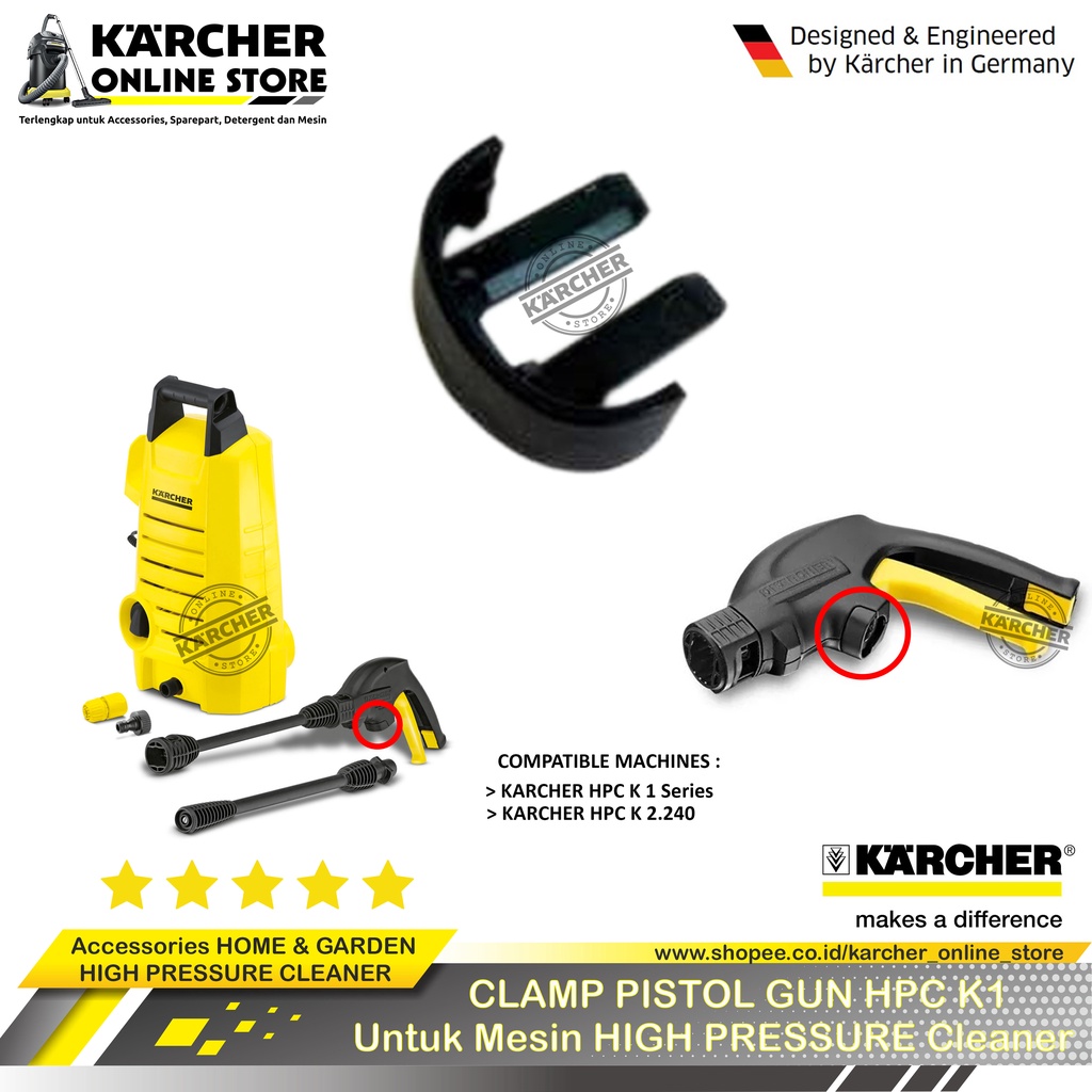 KARCHER CLAMP PISTOL GUN MESIN HPC K1 / K2.240 SPAREPART SEMPROTAN AIR HIGH PRESSURE CLEANER