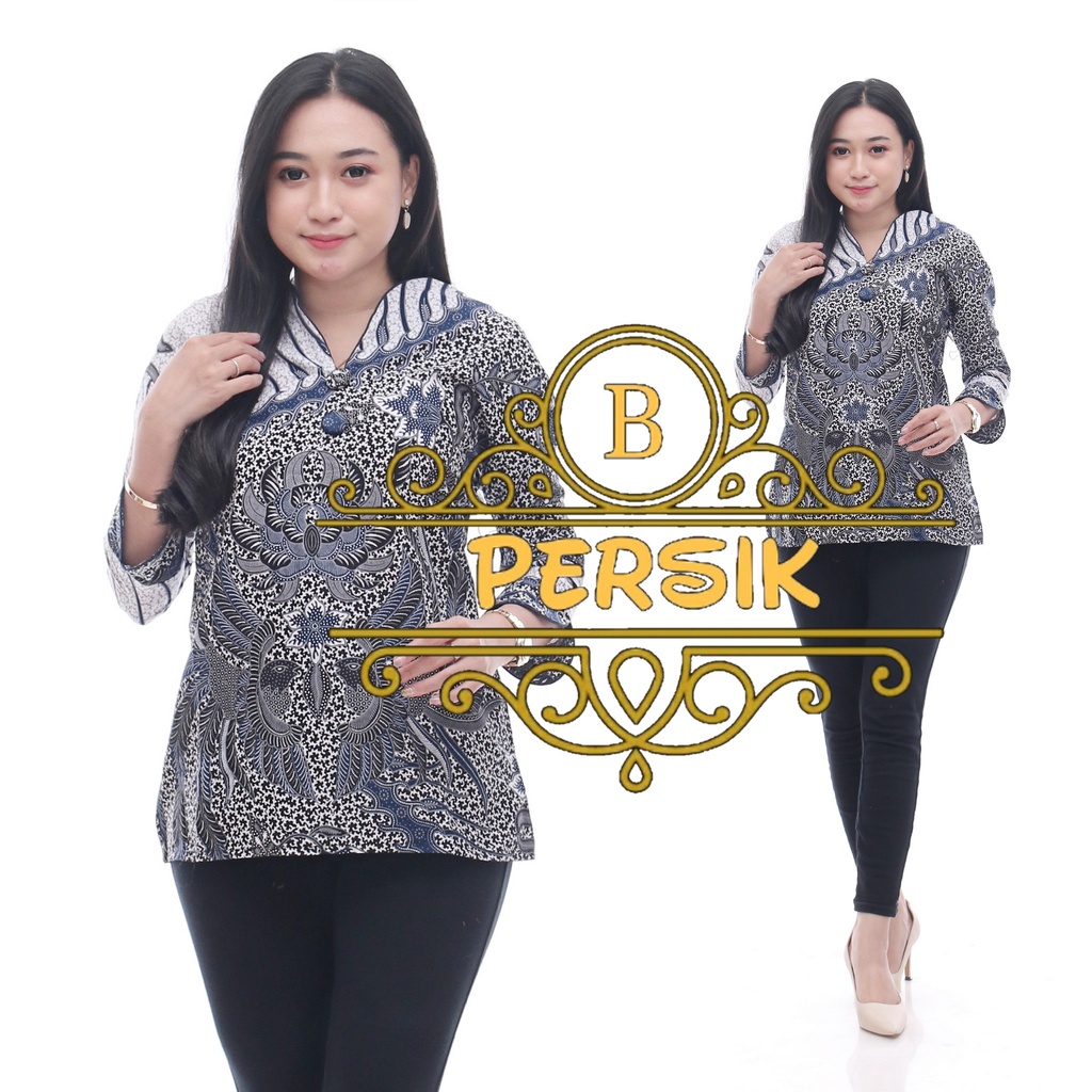 Maura Couple - Sania Ruffle Batik Couple Ori Ndoro Jowi Garansi Termurah Shopee - BATIK MODERN SOLO-BLK Turqis Abu