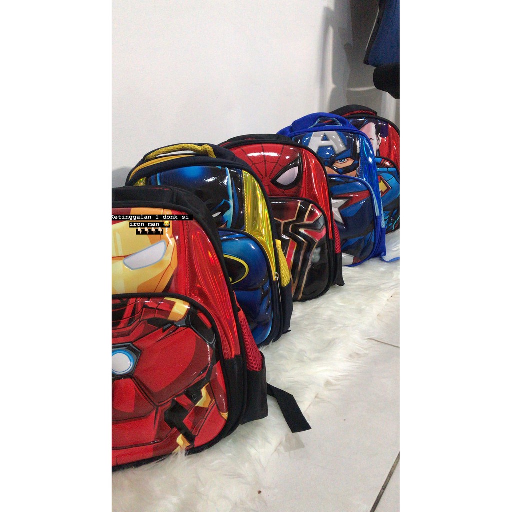 TAS sekolah anak 3D import TK super hero