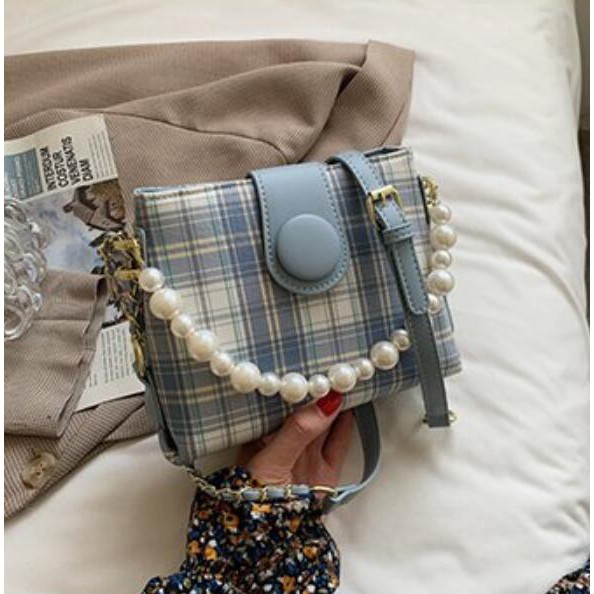 [✅BISA COD] 2268 ELEGANT SQUARE WITH PEARL SLING BAG (REAL PICTURE)