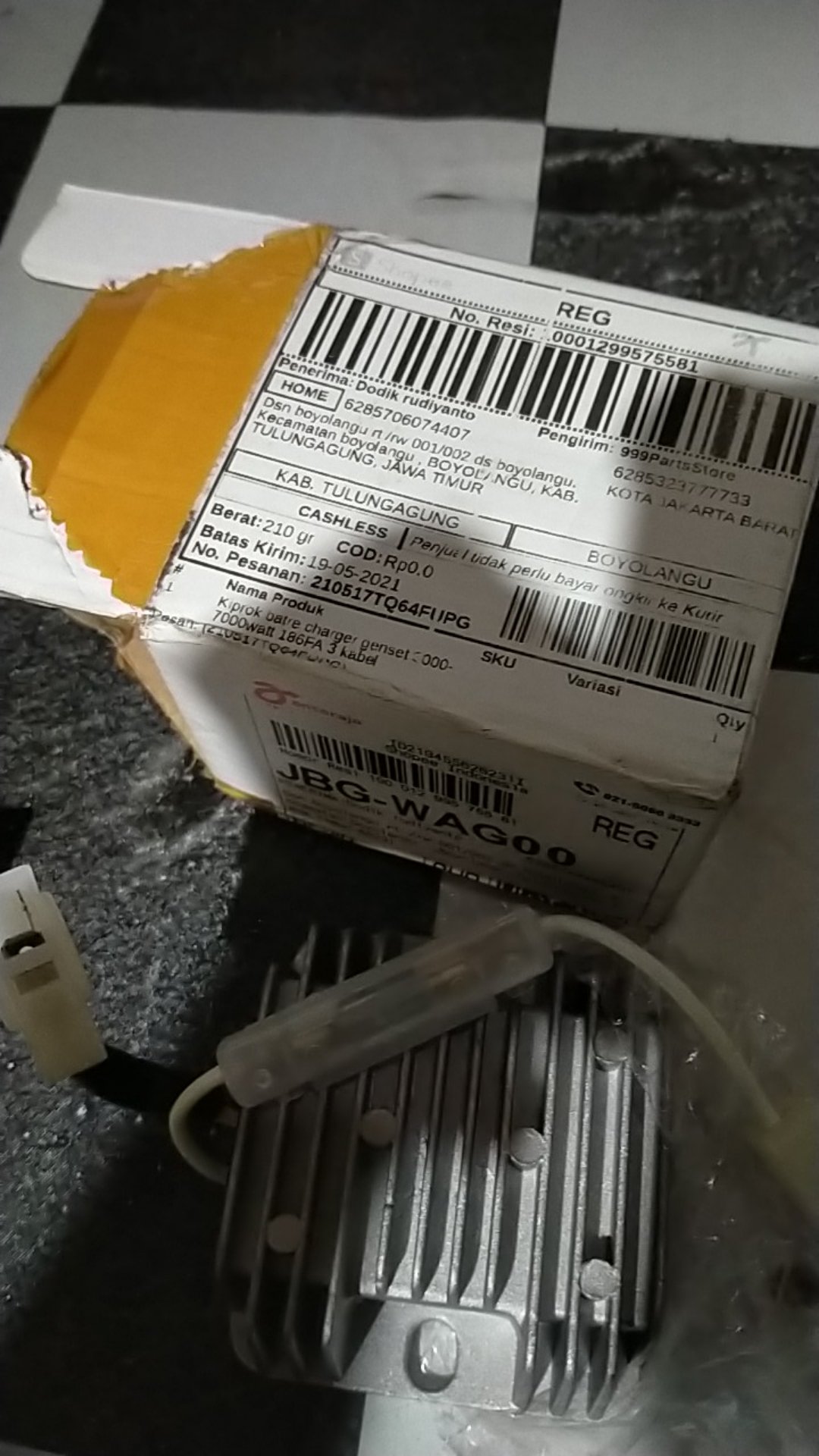 Kiprok Batre Charger Genset 3000-7000watt 186fa 3 Kabel