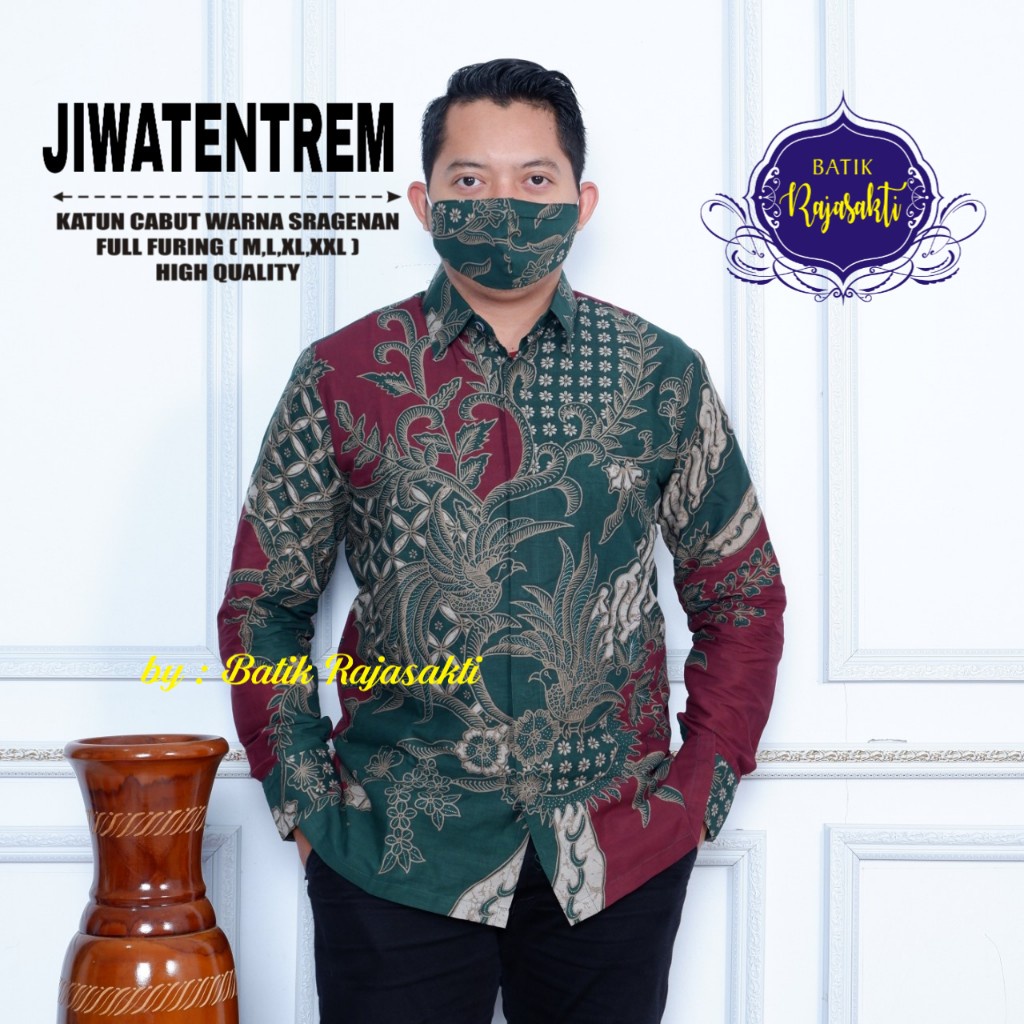 JIWATENTREM RAJASAKTI KEMEJA BATIK SOLO PRIA LENGAN PANJANG LAPIS FURING ATASAN BATIK PREMIUM MODERN KATUN HALUS BAHUWIRYA  BANAMITRA BANAMITRA PUTIH BANGSAWAN BAYU PUTRA BERLIAN BIRU BHARATAYUDA BIMASENA BIRENDRA BIRU INDAH BRAHMAKERTA BRAHMAKERTA MERAH