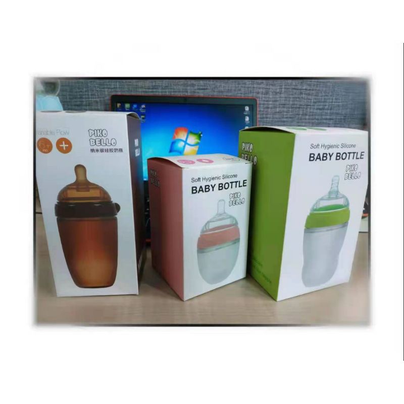 ORIGINAL PIKO Bello Botol susu Bayi Silikon silicon anti kolik dengan handle