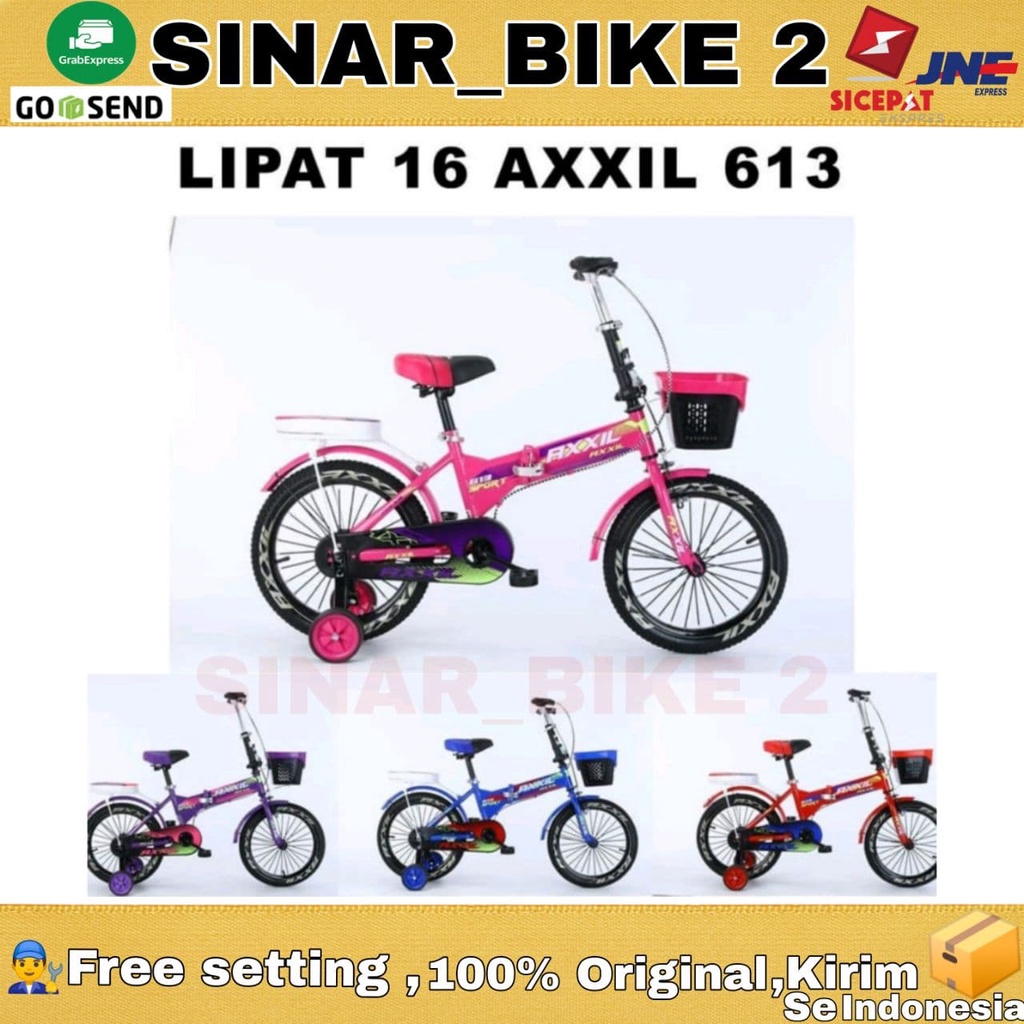 Sepeda Lipat Anak Axxil 16 Inch  Roda 4 Termurah