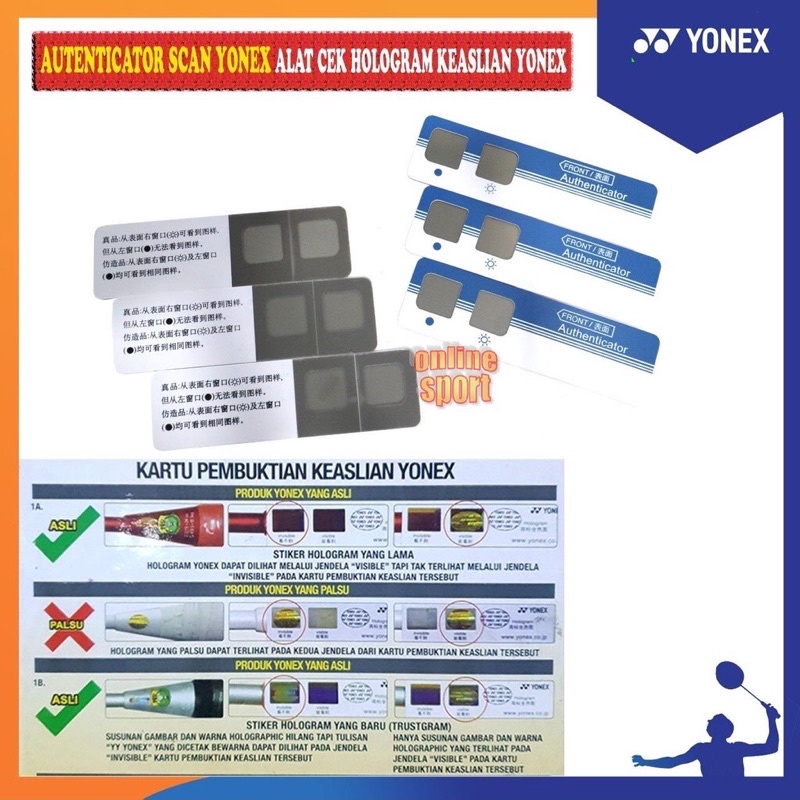 Yonex hologram Authenticator alat cek keaslian produk Yonex