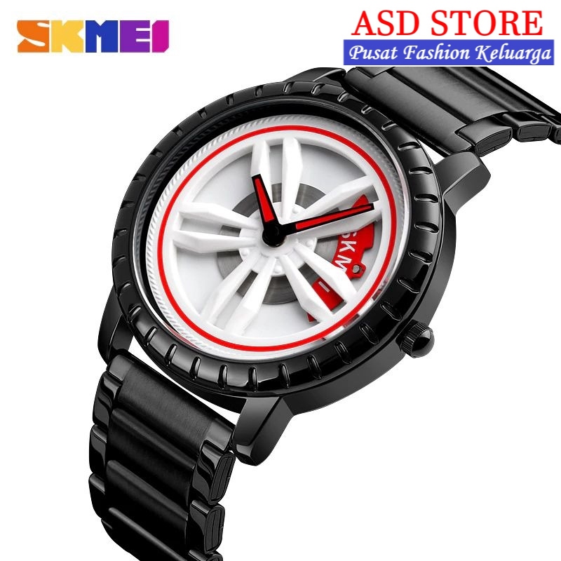 NEW  • ASD STORE ©️ • SKMEI 1634 ORIGINAL Jam Tangan Pria Stainless Analog Jam Velg