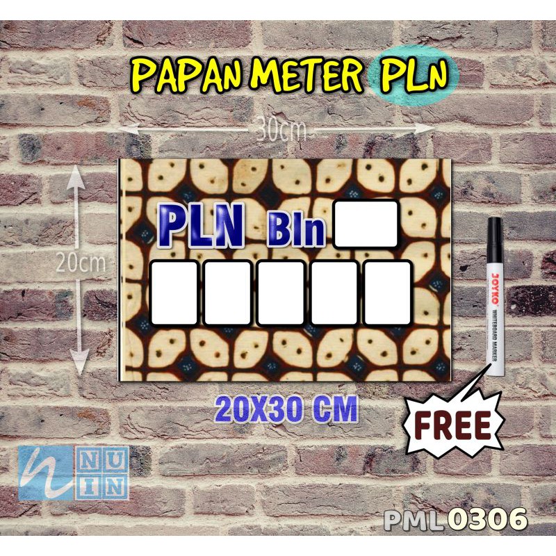 

Nuin Papan Meter Listrik PLN PAM motif Unik - Batik 06