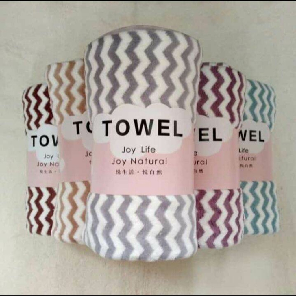 Handuk Bayi Towel Microfiber Salur Zig Zag, Handuk Towel Anak Premium