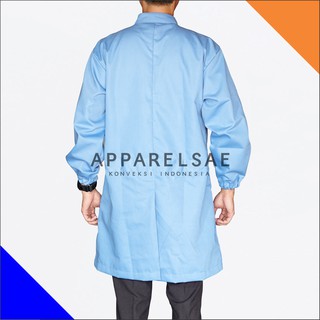 Jas lab / Jas Laboratorium Warna Biru Lengan Panjang Karet Murah