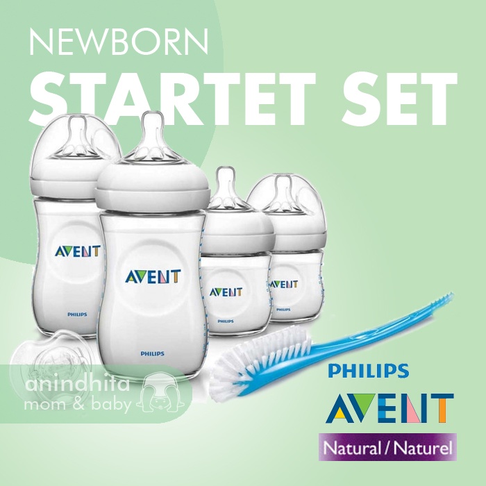 PHILIPS AVENT Natural Newborn Starter Set Bottle Pacifier Brush