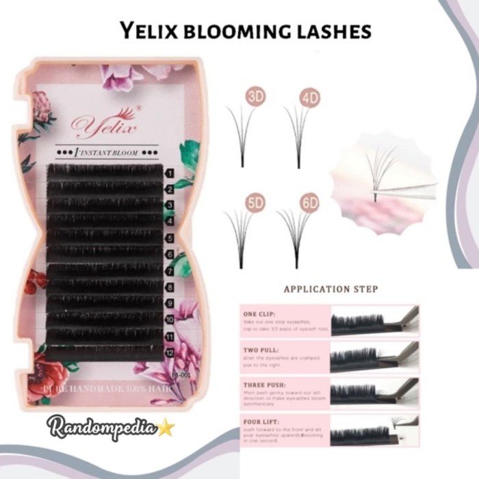 Yelix Bloom 1s Flower Mega Russian Volume Eyelash Extension Tanam Bulumata Palsu