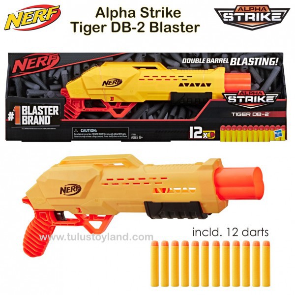 Nerf Gun Alpha Strike Tiger DB 2 Blaster Ori Hasbro Asli Pistol Mainan