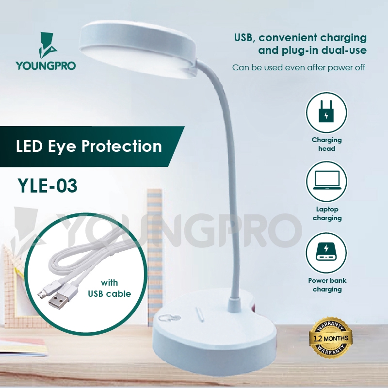 BERGARANSI!! YOUNGPRO LAMPU LOVE LED 3 MODE CAHAYA LAMPU BACA MEJA BELAJAR TIDUR BENTUK HATI YLE-03