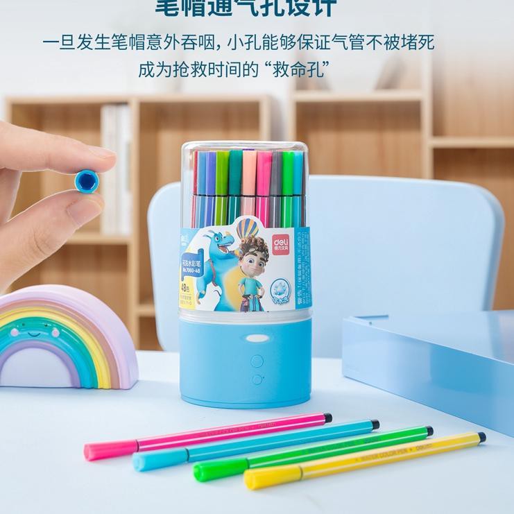 

a8 NBV Deli Hexagonal Watercolor Marker Pen Spidol Warna 24/36/48 Warna 7060 KD Model Baru・