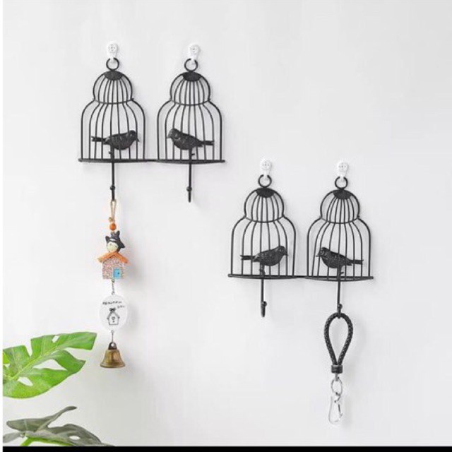 Gantungan dinding Besi Hitam Burung 2 / Wall Iron Bird 2 Hook