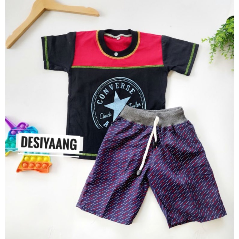 Setelan Anak LAKI LAKI OBLONG Murah dengan CELANA Rib Motif DISTRO Size S Usia 1 2 3 4 5