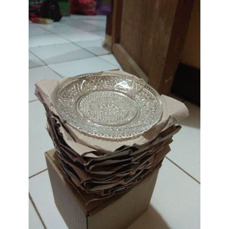 Tatakan Gelas Kaca Piring Tatak Kecil Mini / Tatakan Cangki Kopi Murah