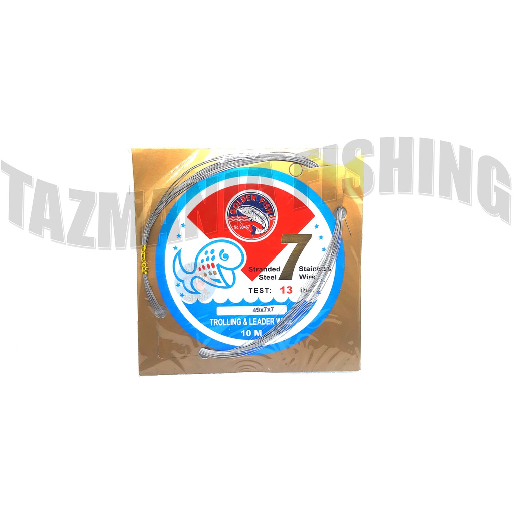 Kawat Neklin Trolling Leader Wire 7x7 Uncoated Scale Stranded Steel Golden Fish 13lbs,24lbs,35lbs