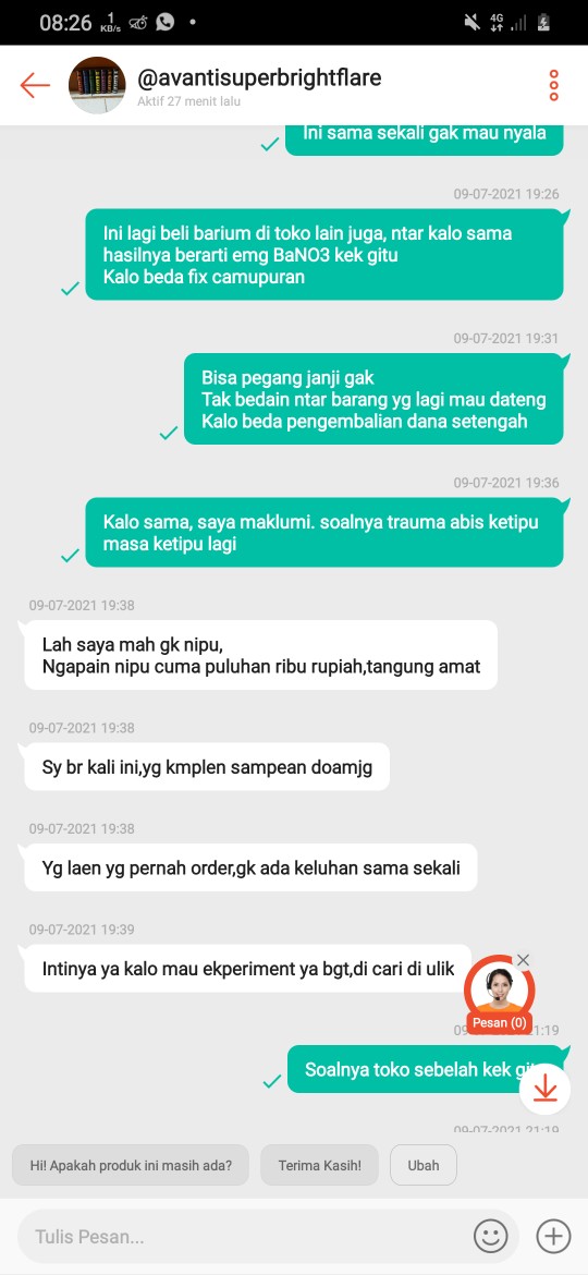 Sumbu Kembang Api Diameter 1.4 Mm 20meter
