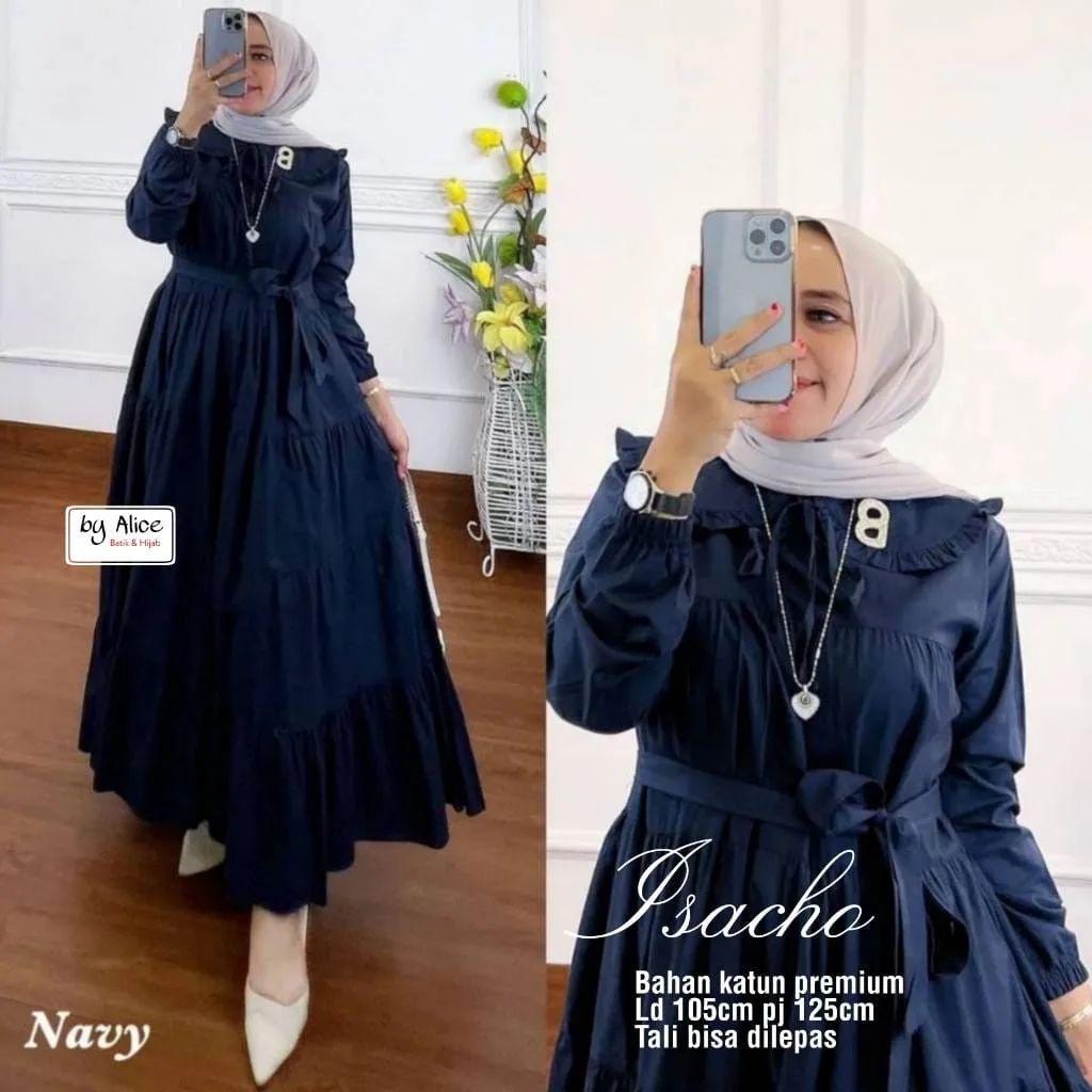 MIDI ISACHO/MAXI DRESS KEKINIAN/DRESS SIMPEL/DRESS MAXI TERBARU/DRESS MAXI MURAH SURABAYA