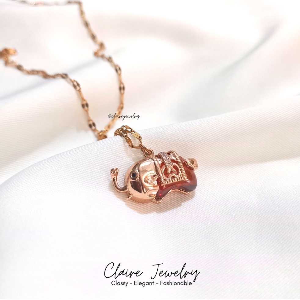 Kalung Titanium Liontin - Kalung Titanium - Mas Gajah Titanium - Kalung Liontin Gajah Titanium