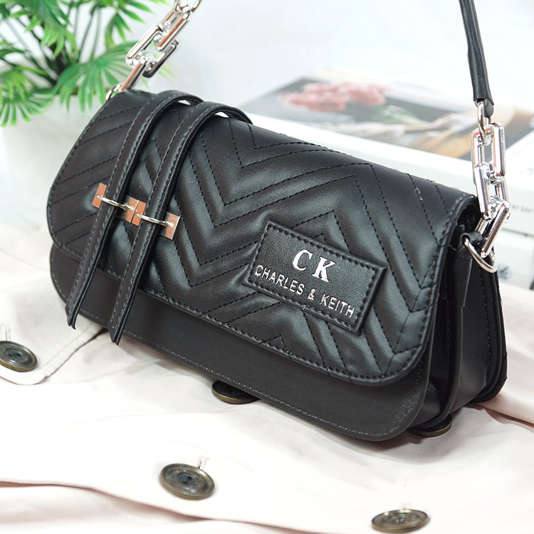 Luna Aura Tas Selempang Wanita Luxury Chevron 5 Motif ( Hitam Series )