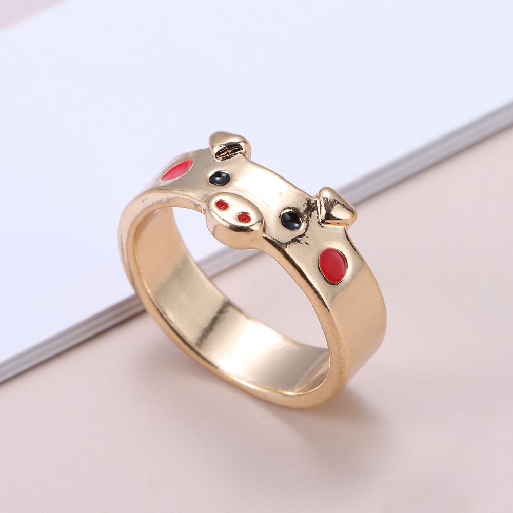 PREVA Pig Rings Women Men Fashion Piggy Retro Vintage Creative Animal