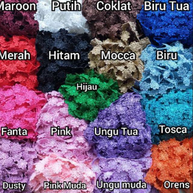 Renda Melati Besar - renda bunga/yard - Renda