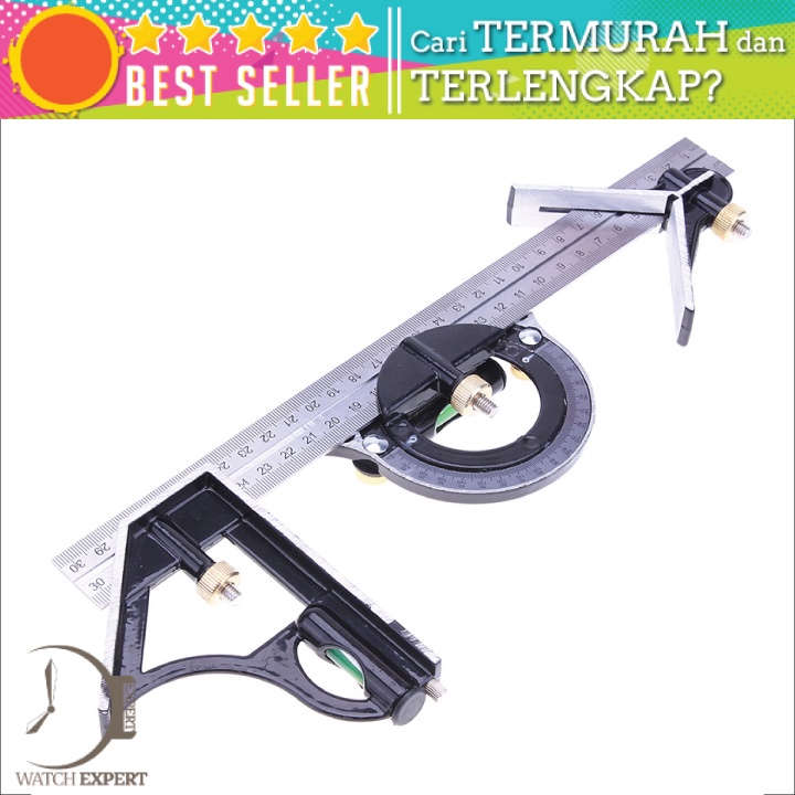 Bisa COD 3 in 1 Penggaris Multifungsi Adjustable Angle Finder 30cm - SILVERLINE 991857