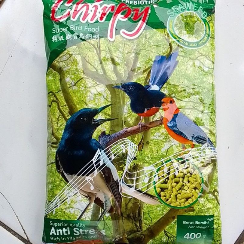 chirpy rumput laut hijau seaweed voer murai anis kacer