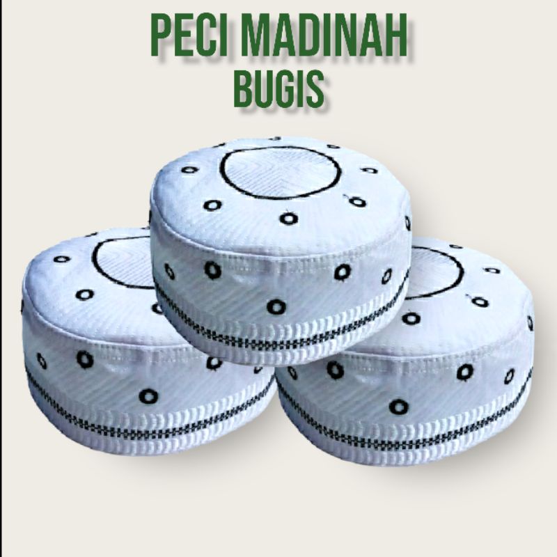 Peci Putih Bugis Peci Madinah Putih Peci kopiah putih