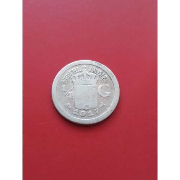 Koin Kuno 1/4 Gulden tahun 1917