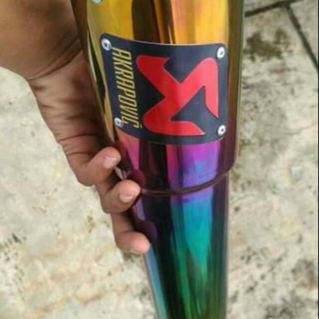 Knalpot Akrapovic gelas rainbow full set