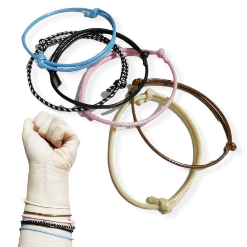 Gelang Tali Polos Handmade Bracelet Leather Cord