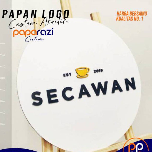 DISC% Papan IklanLogo TIMBUL Akrilik Outdoor Papan Nama Merk Brand Signage Logo Papan Nama Toko