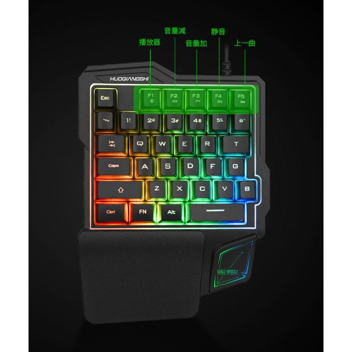 szxinmeng Single Hand Gaming Keyboard RGB 38 Keys - K108 - Black