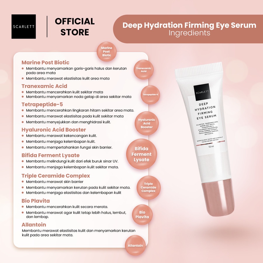 Scarlett Whitening Age Delay - Deep Hydration Firming Eye Serum Menyamarkan Kerutan Mata