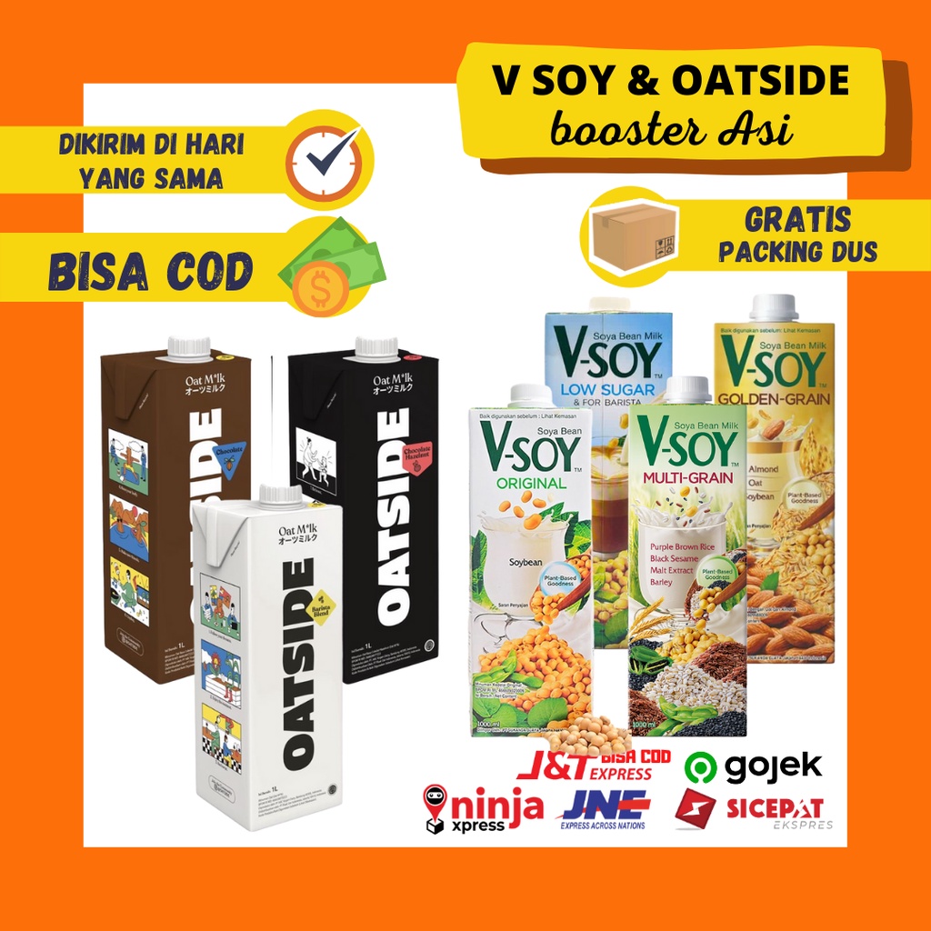 V Soy Vsoy Multigrain Susu Kedelai Enak Pelancar / Vsoy Golden Grain Booster Asi 1 Liter Pelancar Asi OATSIDE Oat Side Oat Milk Oatmilk