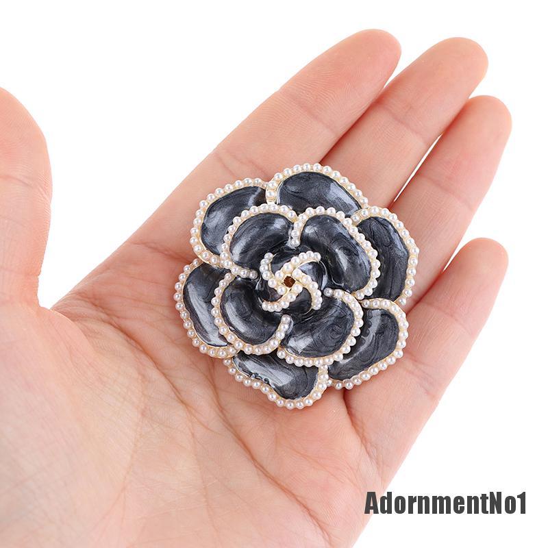 (Adornmentno1) Pin Bros Bunga Camellia Hiasan Mutiara Imitasi