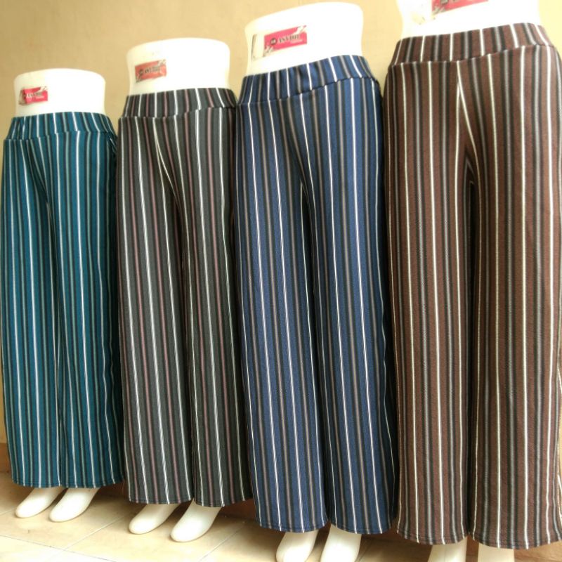 Kulot Panjang Crepe Salur Garis