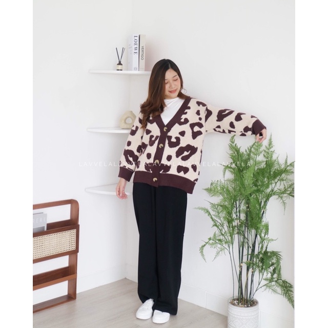 ZOYA ANIMAL PRINT CARDIGAN IMPORT LAVVELA