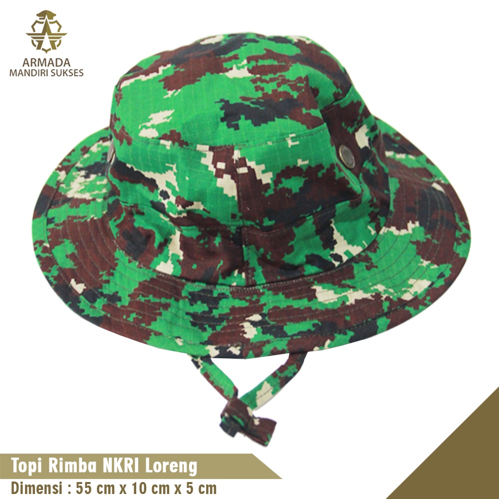 Topi Rimba Loreng NKRI - Topi Bucket Hat NKRI